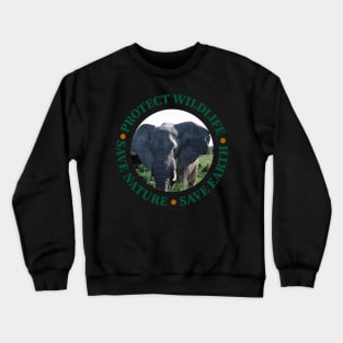 Wildlife Conservation Earth Day Elephants Crewneck Sweatshirt